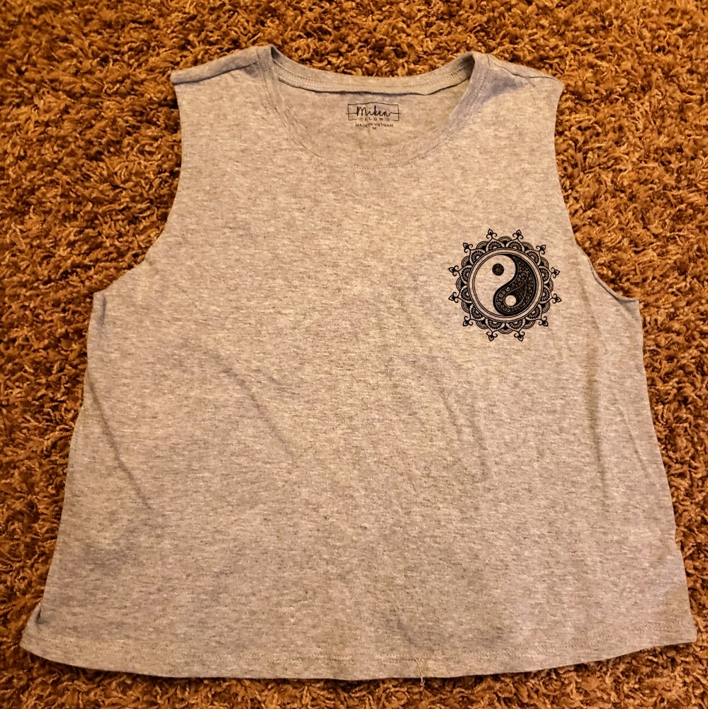 Yin Yang Crop Top Tee Find Your Happy Place